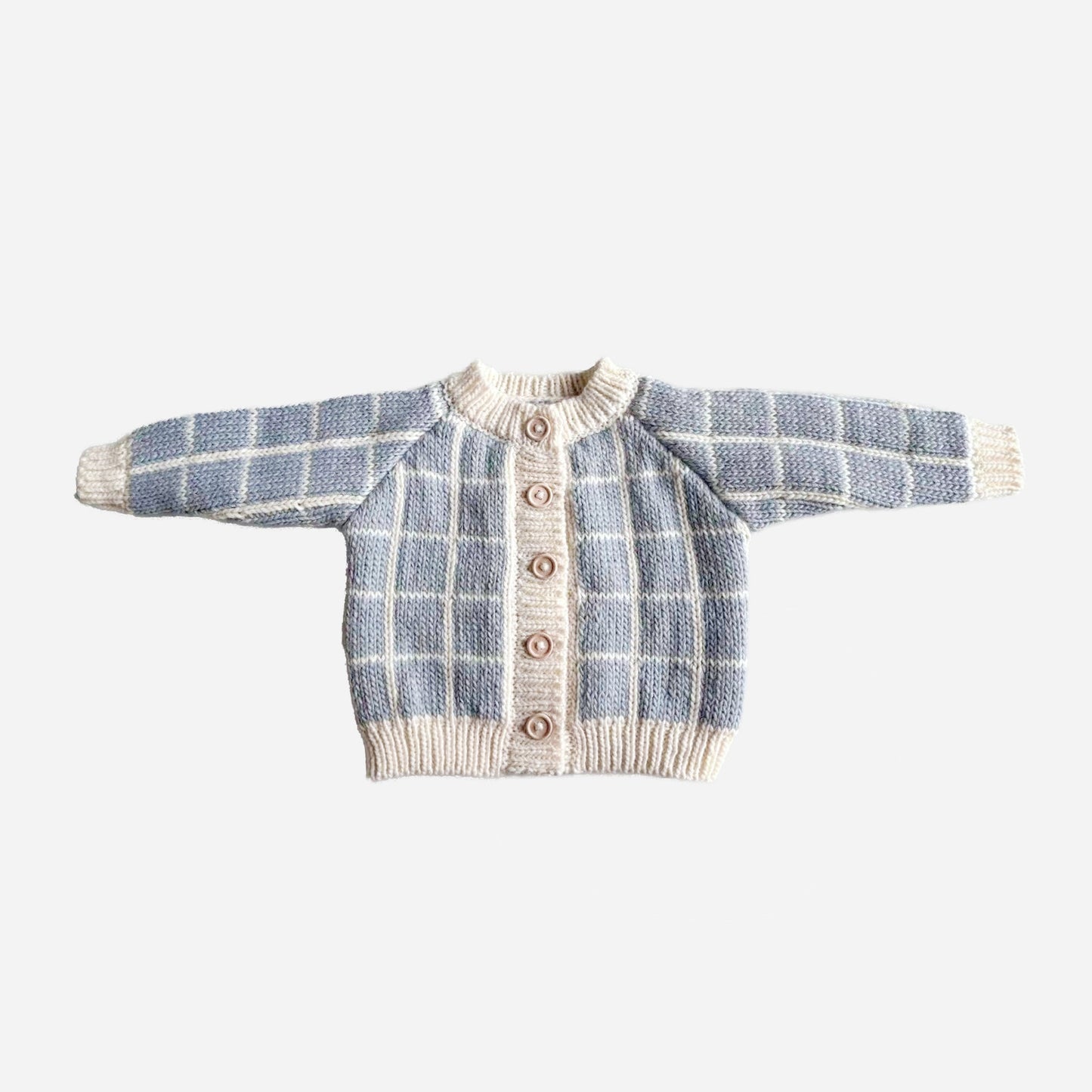 Windowpane Cardigan - Baby Blue