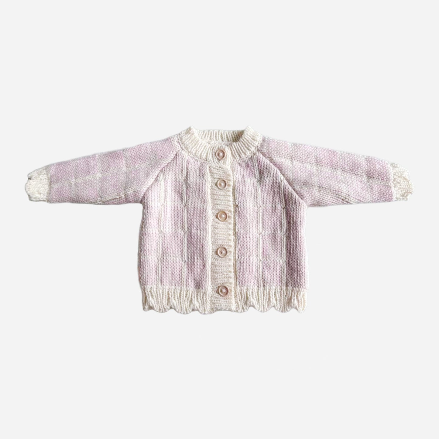 Windowpane Cardigan - Pink