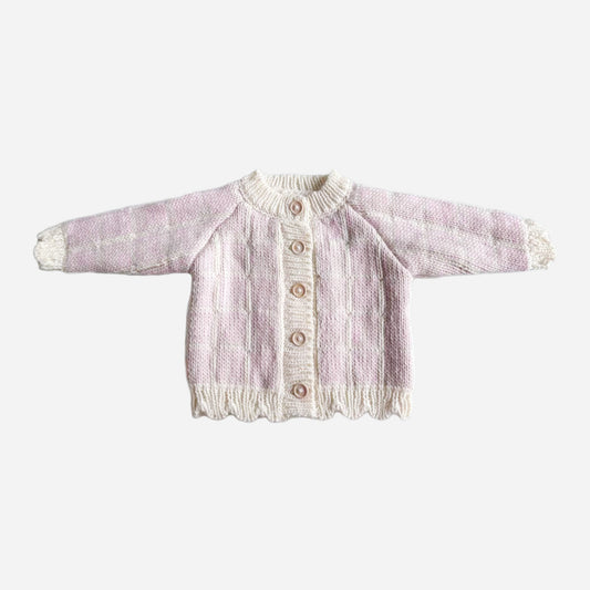 Windowpane Cardigan - Pink