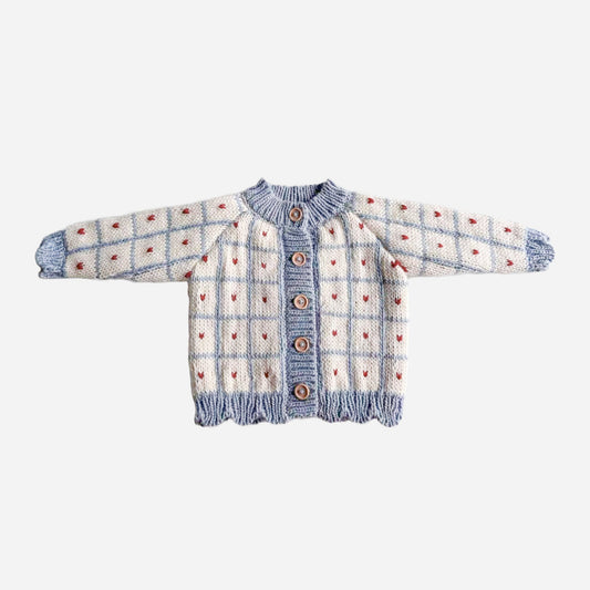 Windowpane Heart Cardigan