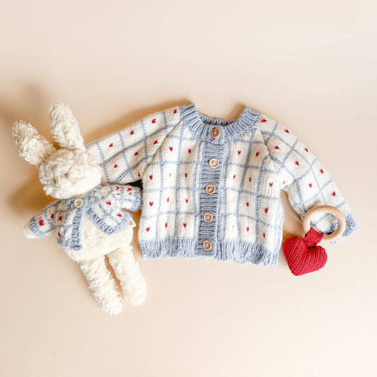 Windowpane Heart Cardigan