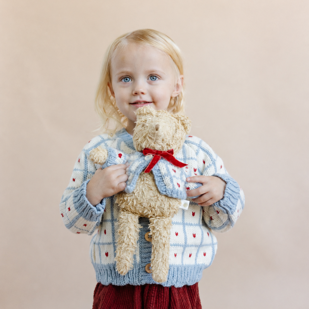 Harper Bear Plush Toy - Red Bow