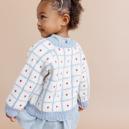 Windowpane Heart Cardigan