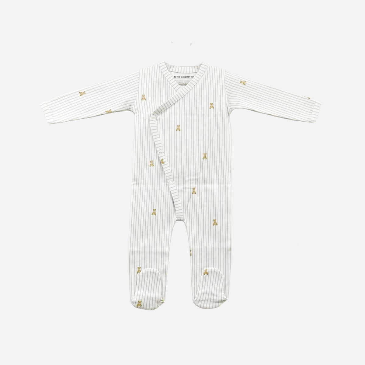 Knit Wrap Romper - Teddy Bear Blue