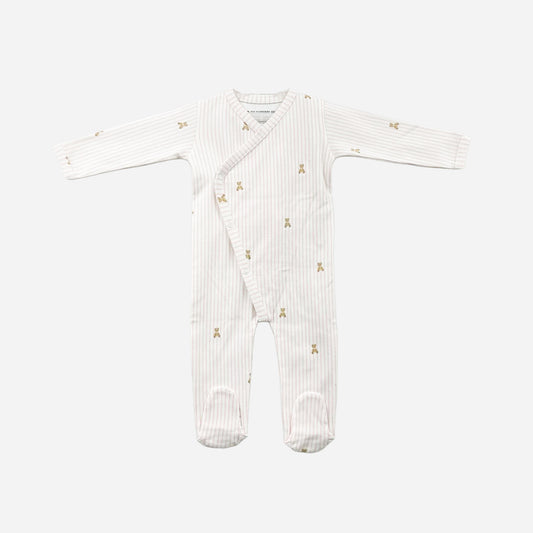 Knit Wrap Romper - Teddy Bear Pink