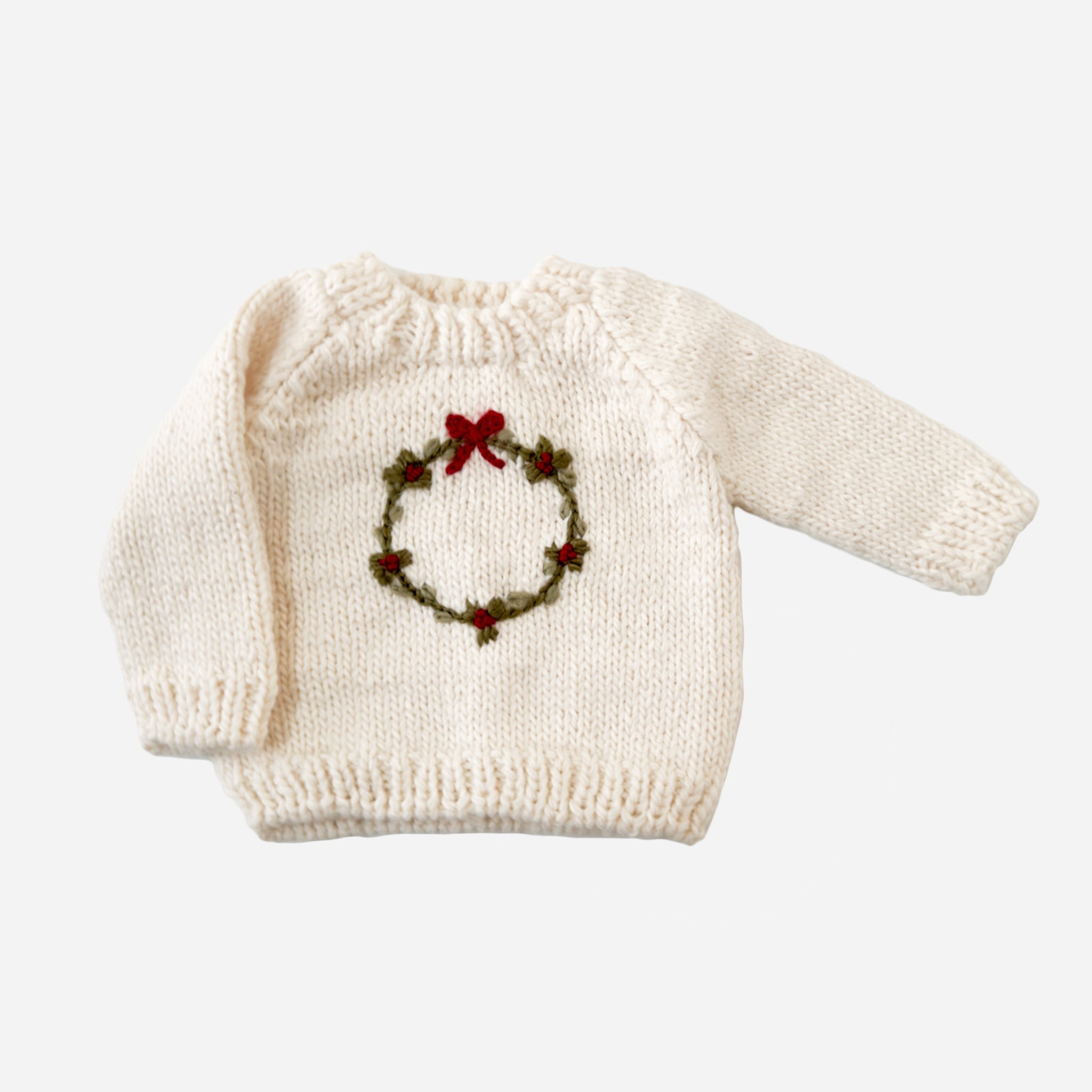 Wreath Sweater Baby & Kid Holiday Christmas Holly – The Blueberry Hill