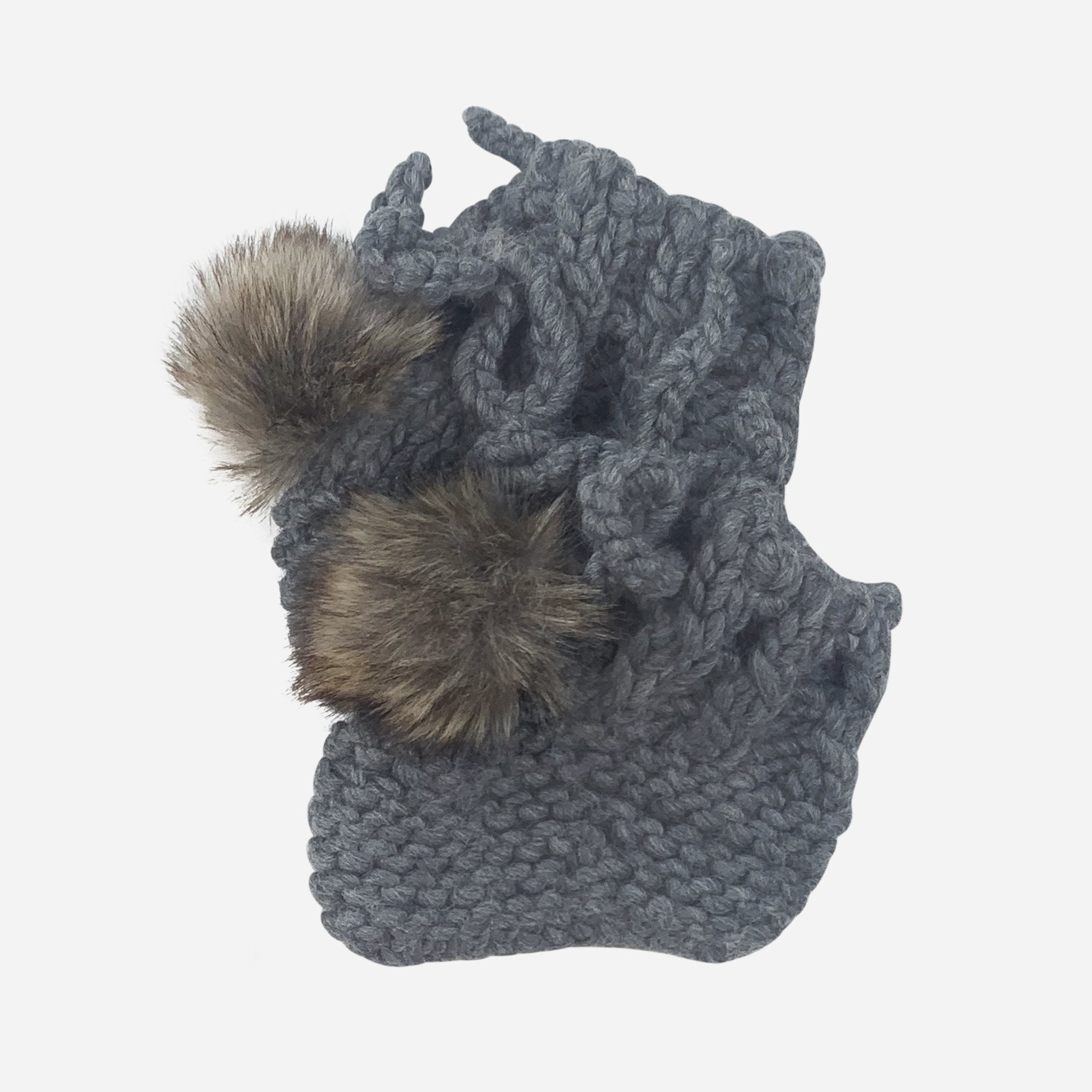 Booties with Pom - Zinc