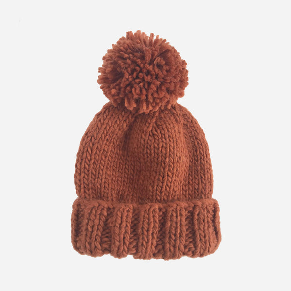 Hand-knit Classic Beanie Hat Cinnamon – The Blueberry Hill