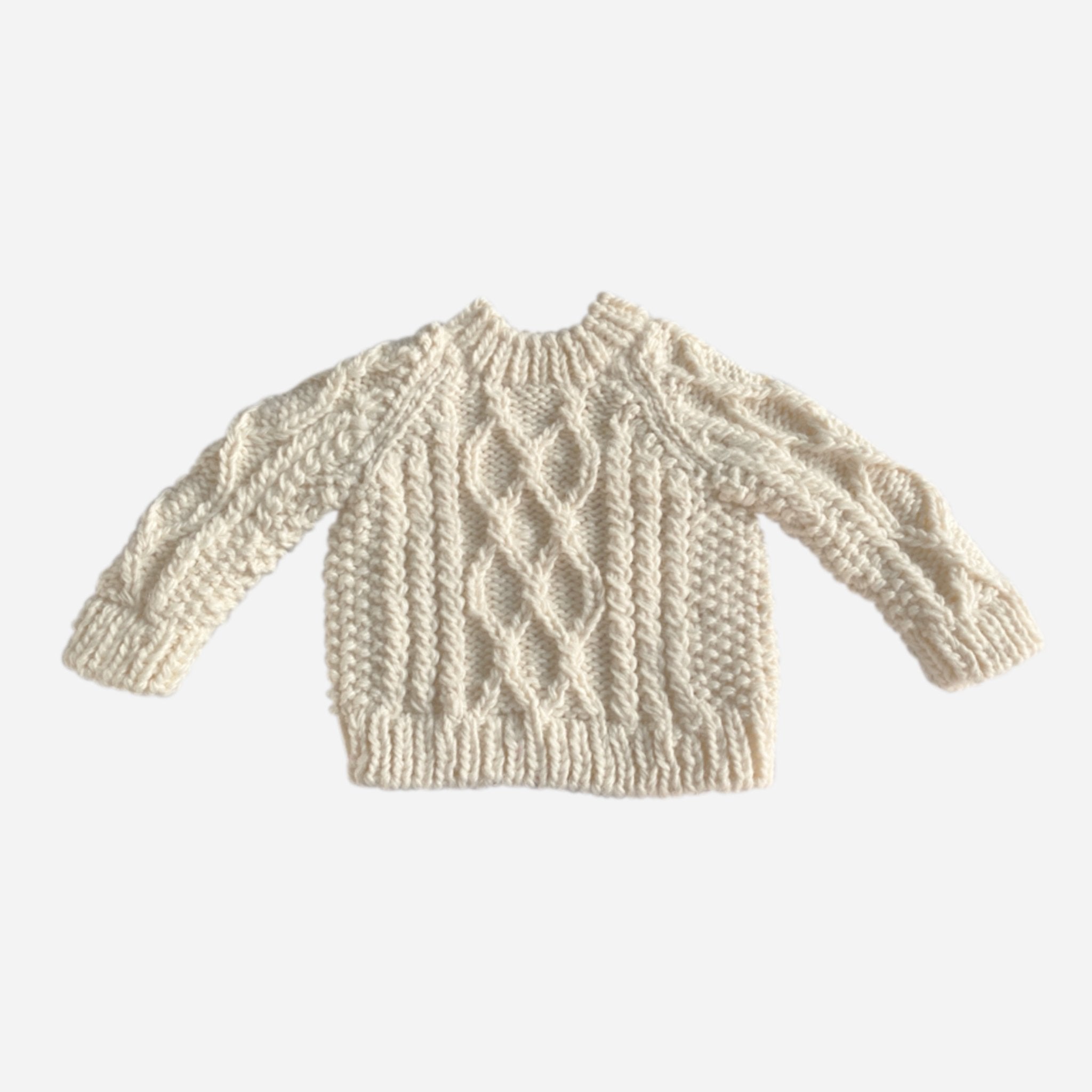 Baby Classic Fisherman Sweater Cream