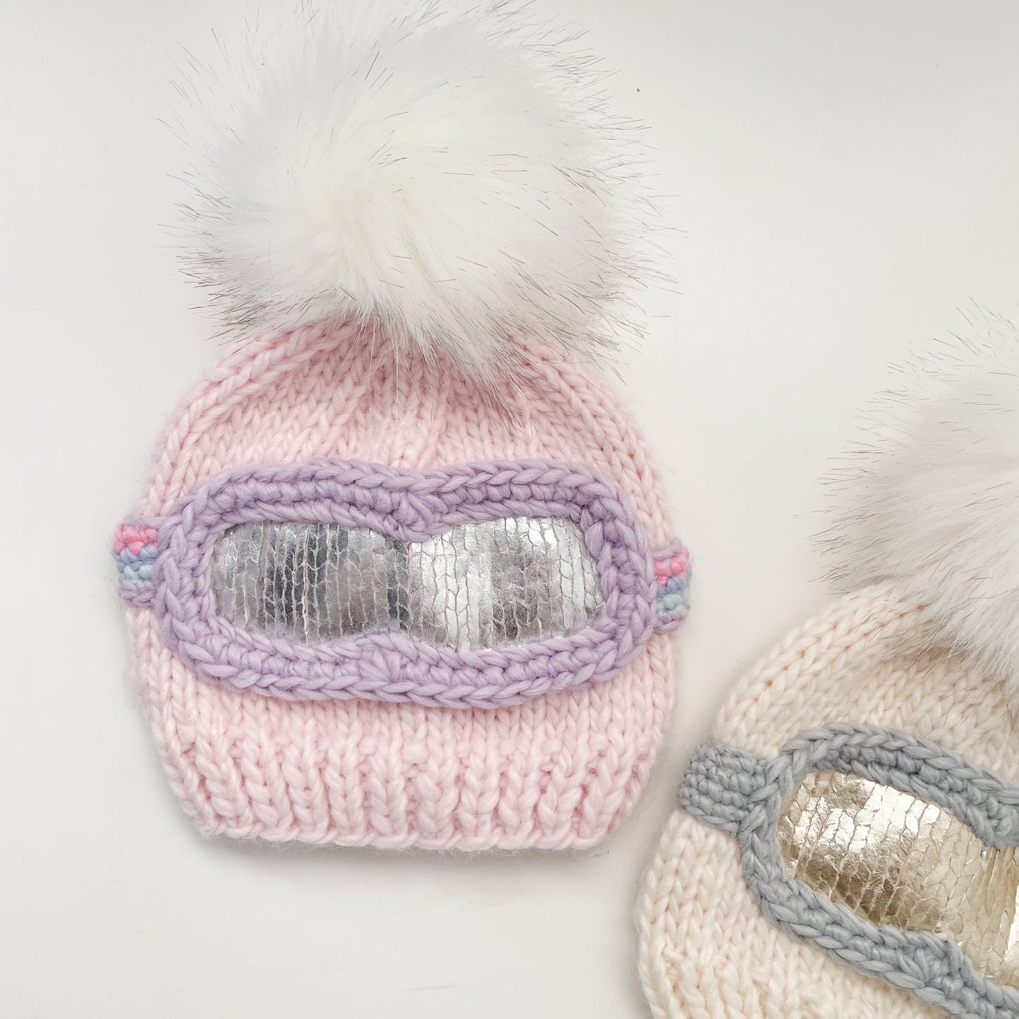 goggle beanie Baby Ski Goggle Hat Hand-Knit Gift: Keep Your Little Explorer Cozy and Stylish Baby Pink / 2-5y