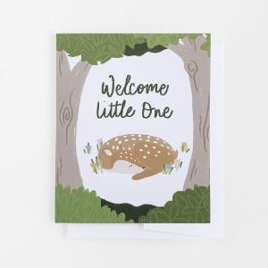Welcome Little One Deer A2 Greeting Card