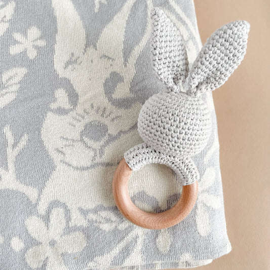 Cotton Crochet Rattle Teether, Bunny