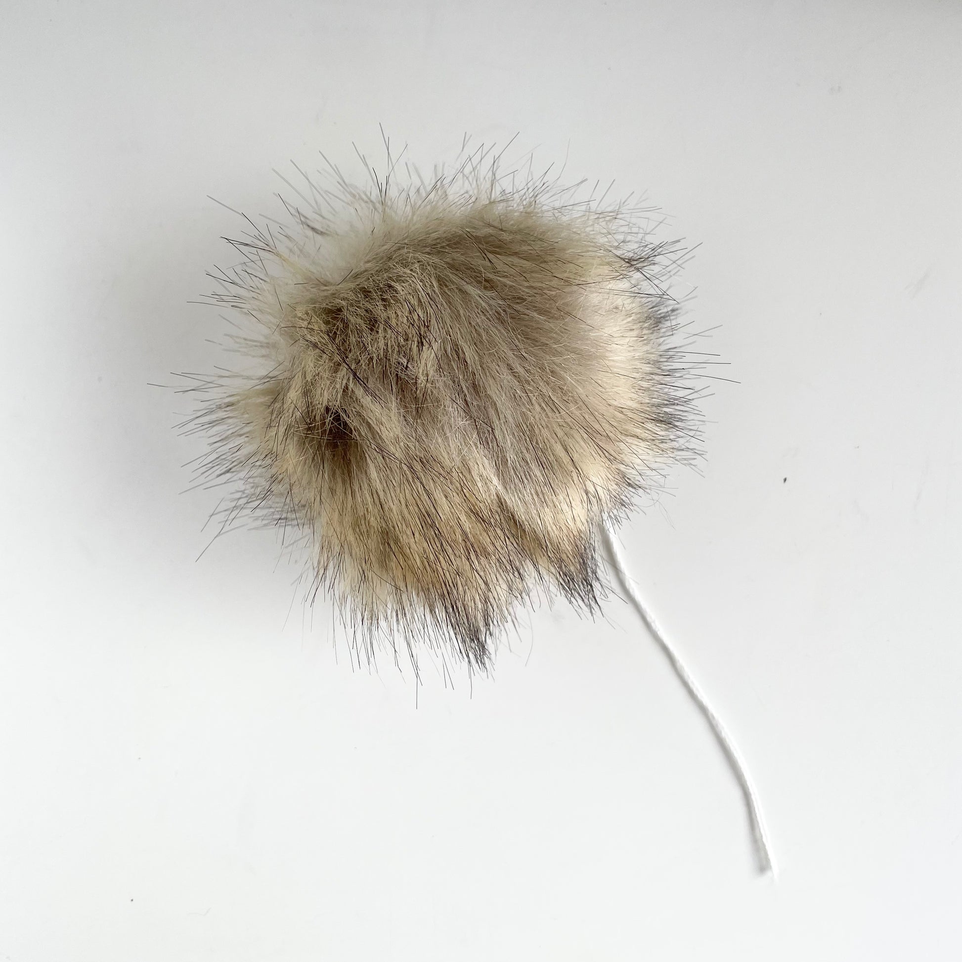 Pearl Metallic Hat with Fur Pom, Cream and Gold