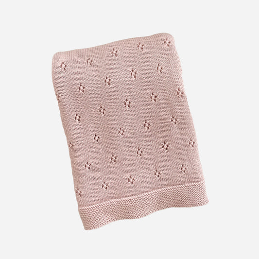 Heirloom Pique Blanket, Blush | Organic Cotton