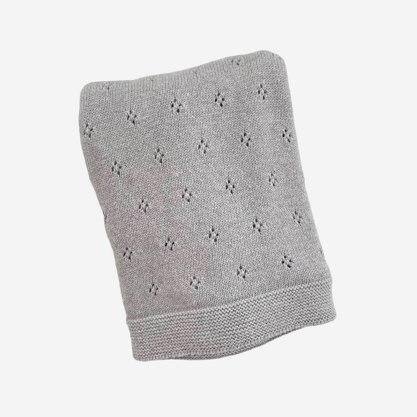 Heirloom Pique Blanket, Grey | Organic Cotton