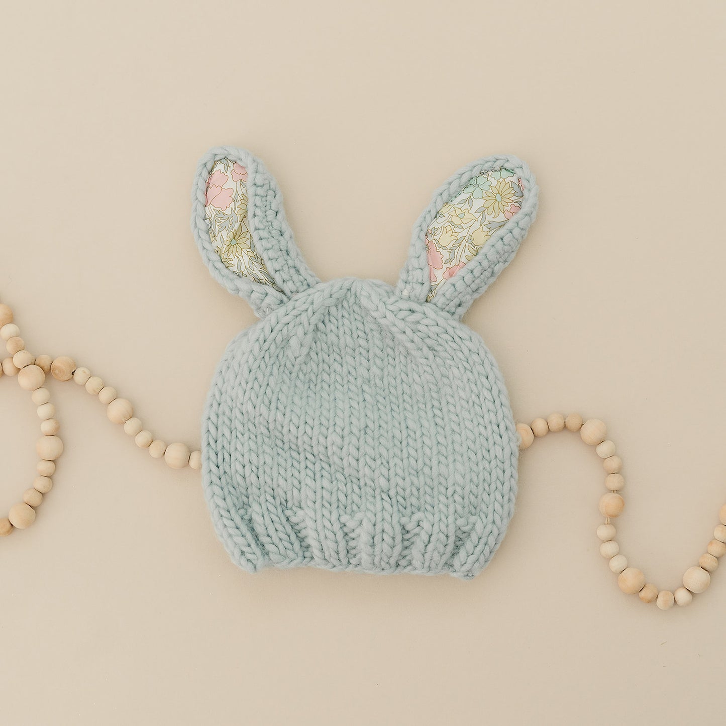 Liberty Bunny Hand-Knit Hat, Poppy Daisy