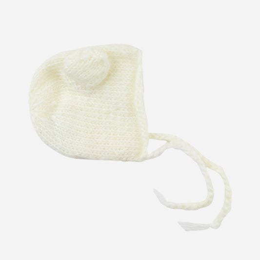 Harper Bear Mohair Knit Bonnet