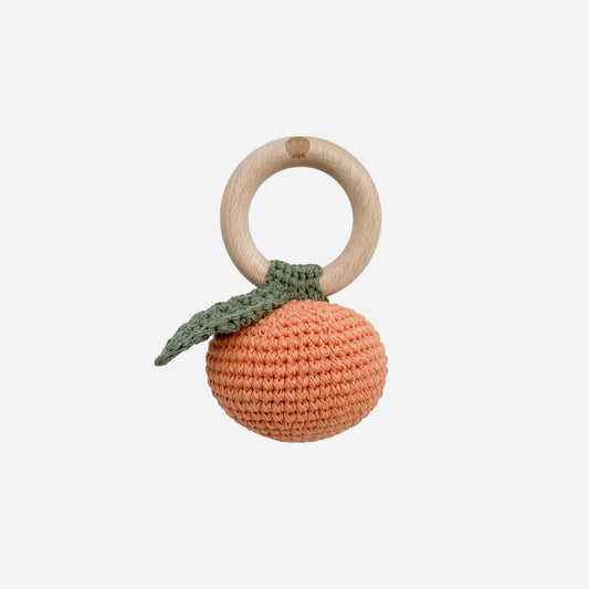 Cotton Crochet Rattle Orange Pumpkin