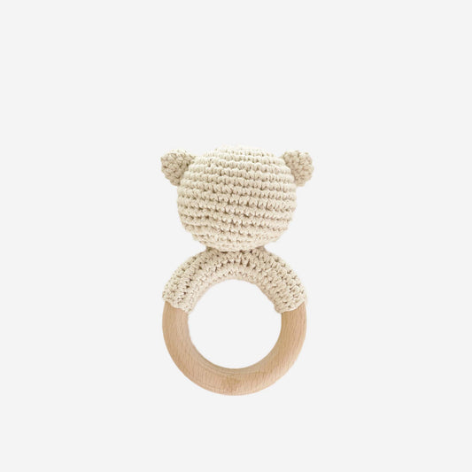 Cotton Crochet Rattle Teether, Bear