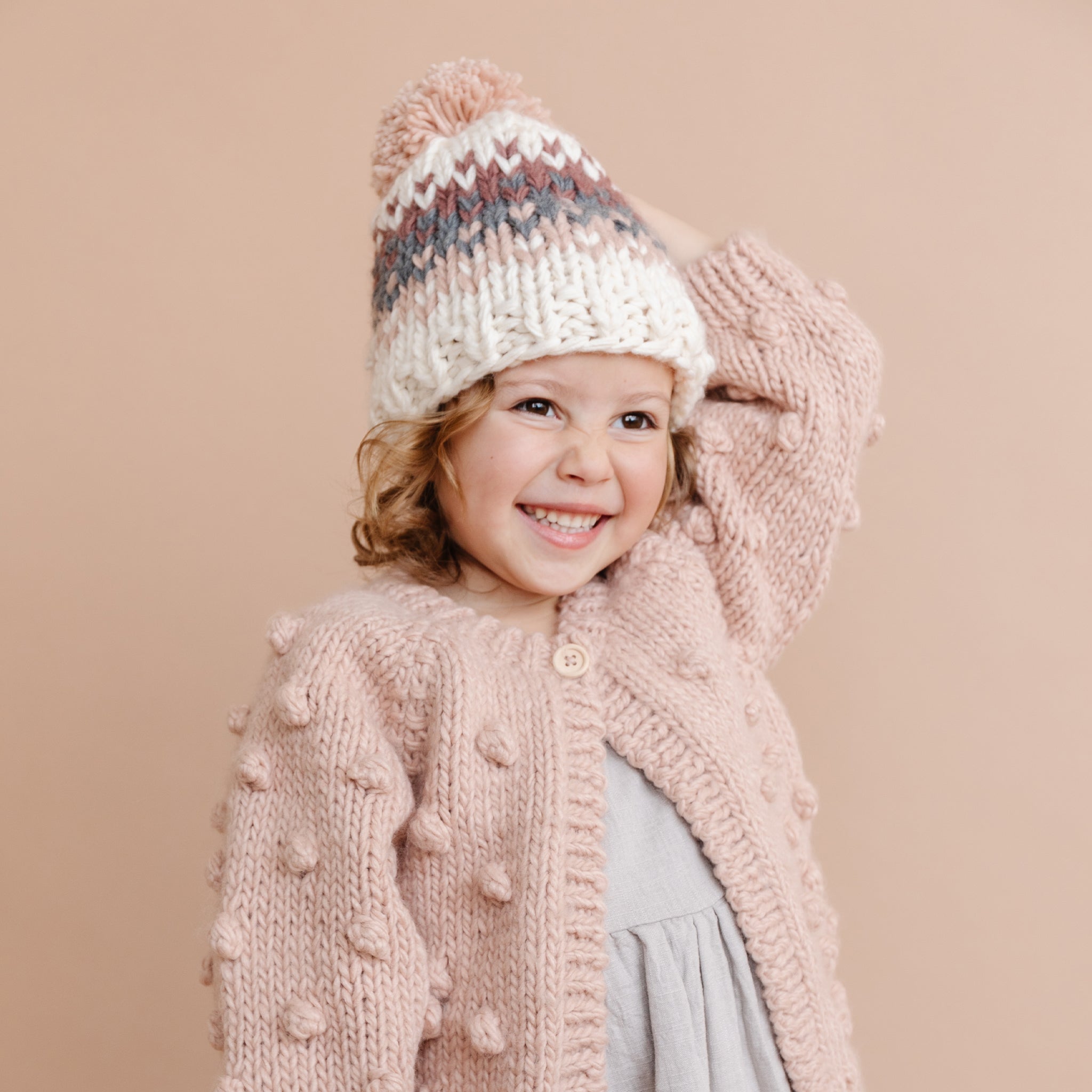 Popcorn Cardigan, Blush